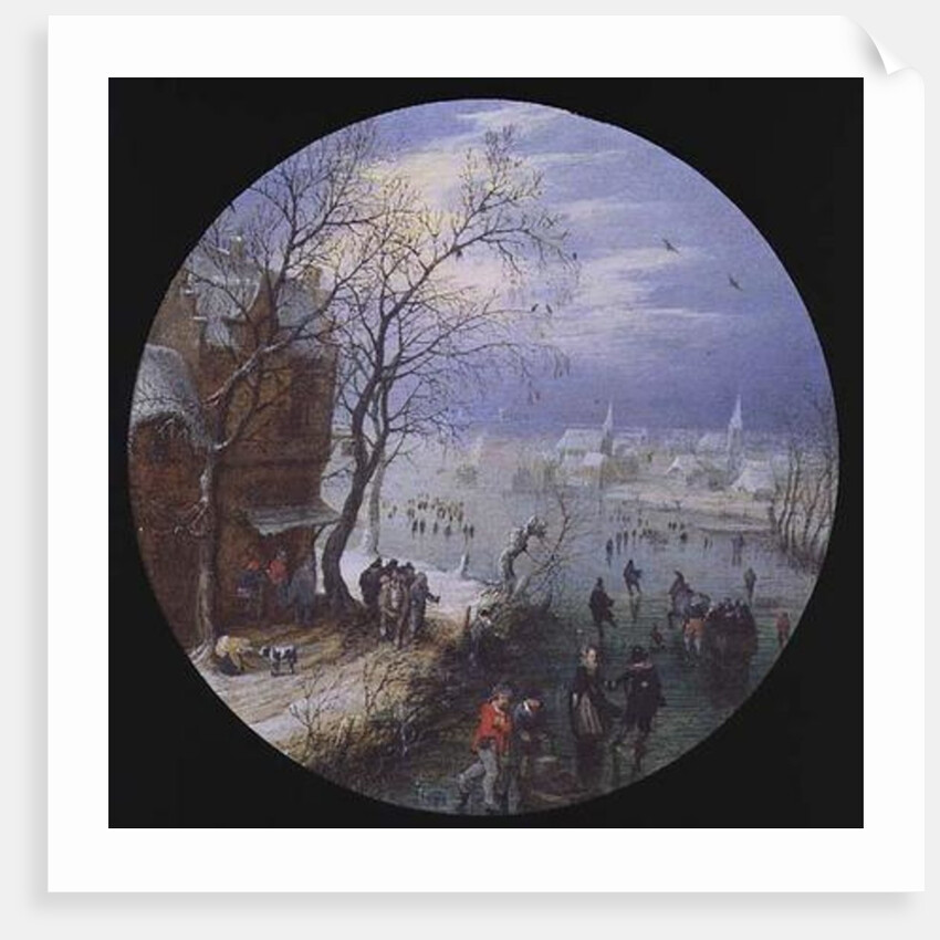 A Winter Skating Scene by Adriaen Pietersz. van de Venne