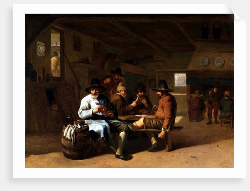 A Tavern Interior with cardplayers, 17th century by Job Berckheyde