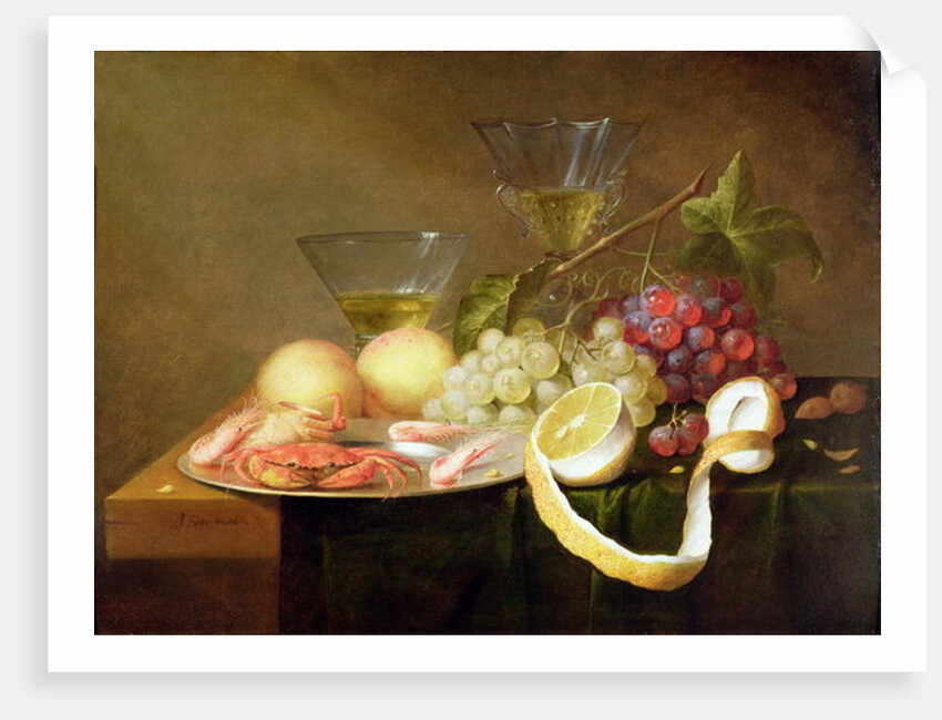 A still life with glasses by Joris van Son