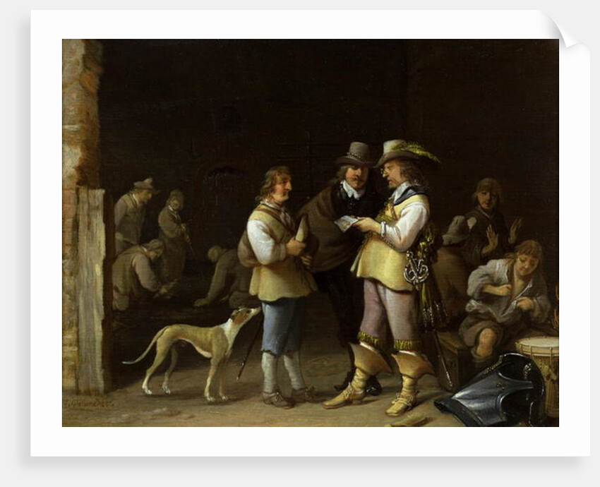 A Guardroom Interior by Anthonie (1601-73) Palamedesz