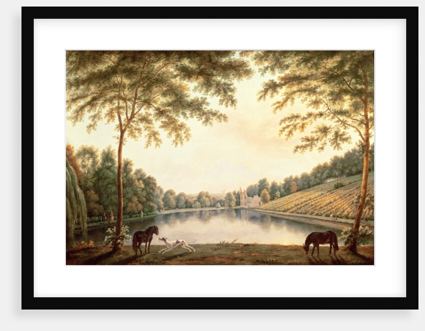 A View of the Lake and ruins of the Abbey at Painshill, Surrey by G. and Gilpin S. Barrett