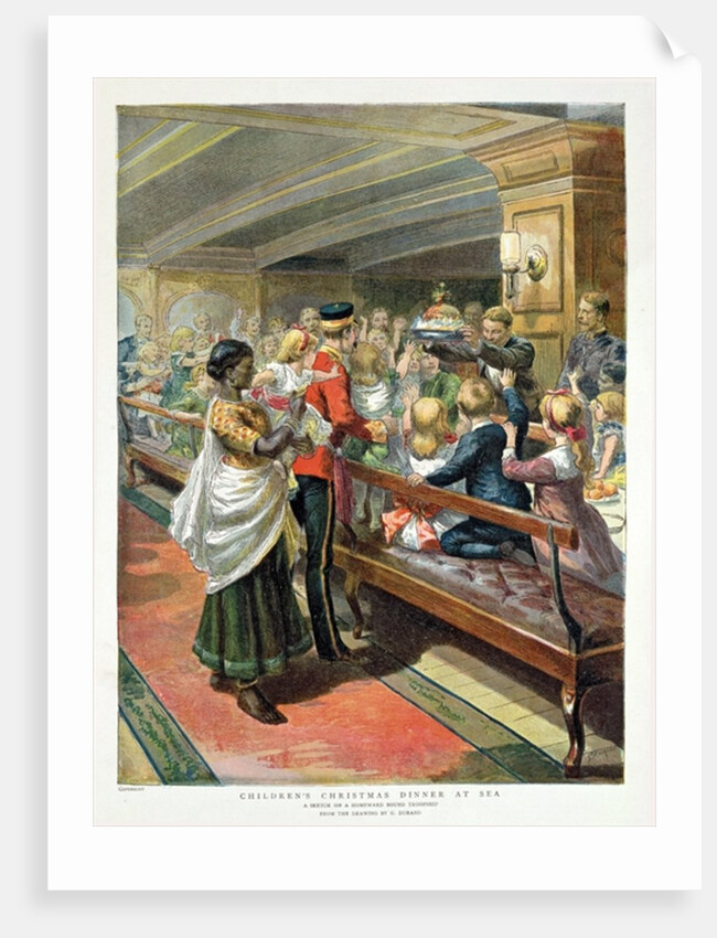 Children's Christmas Dinner at Sea from the Graphic Christmas Number, 1889 by Godefroy Durand