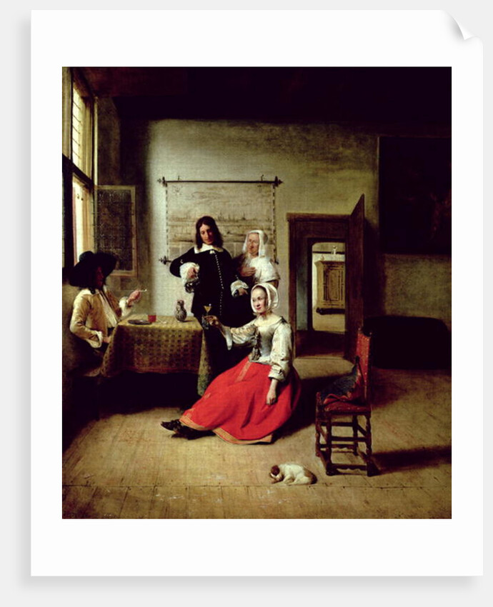Woman drinking with soldiers, 1658 by Pieter de Hooch