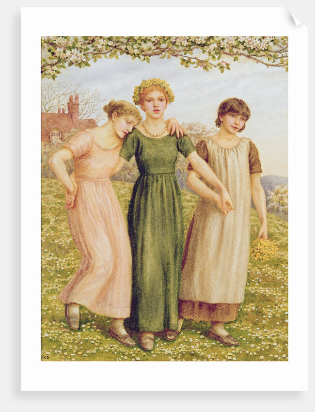 Three Young Girls, 19th century by Kate Greenaway