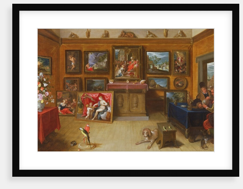 Picture Gallery with a Man of Science Making Measurements on a Globe, 1612 by Frans II the Younger Francken