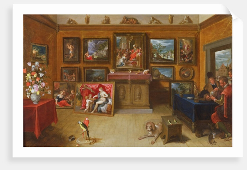 Picture Gallery with a Man of Science Making Measurements on a Globe, 1612 by Frans II the Younger Francken