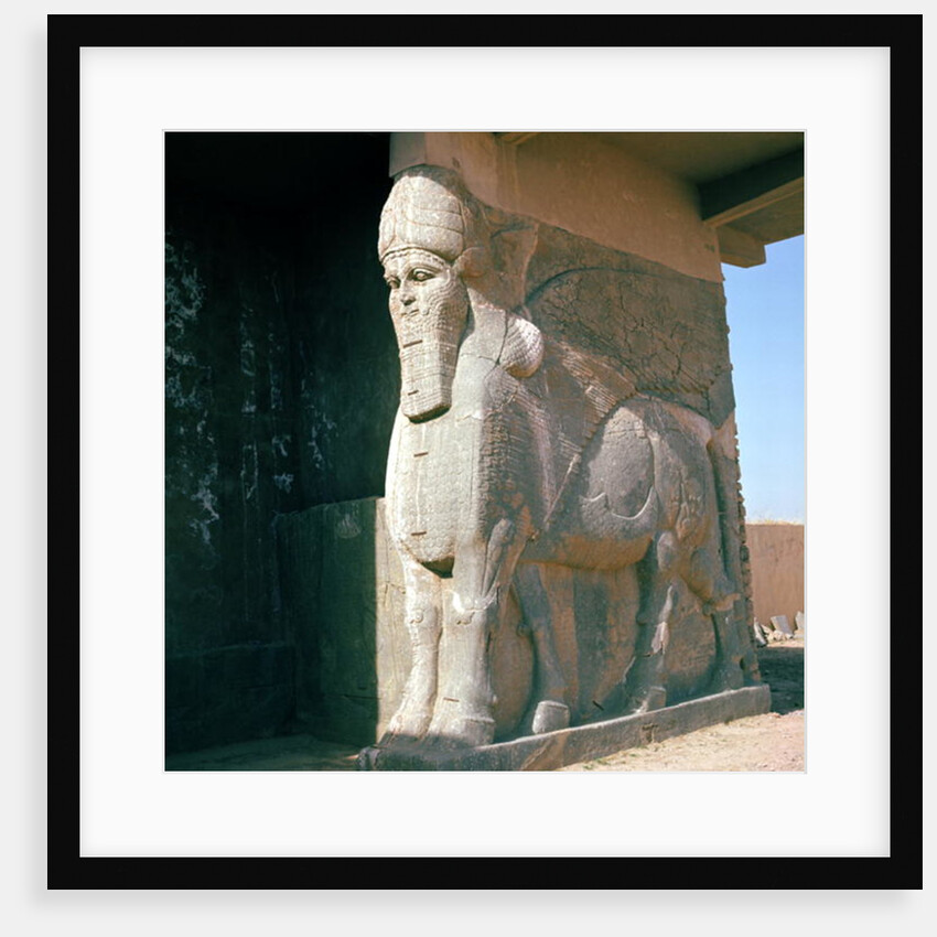Winged human-headed bull, Neo-Assyrian Period, reign of Ashurnasirpal II by Assyrian