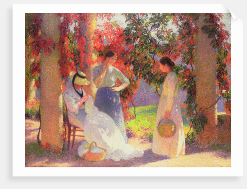 Sewing Scene under the Pergola at Marquayrol, 1902 by Henri Jean Guillaume Martin