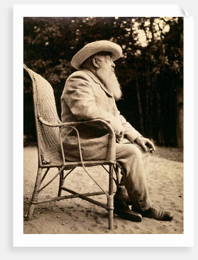 Claude Monet in the garden of Giverny, 1915 by French Photographer