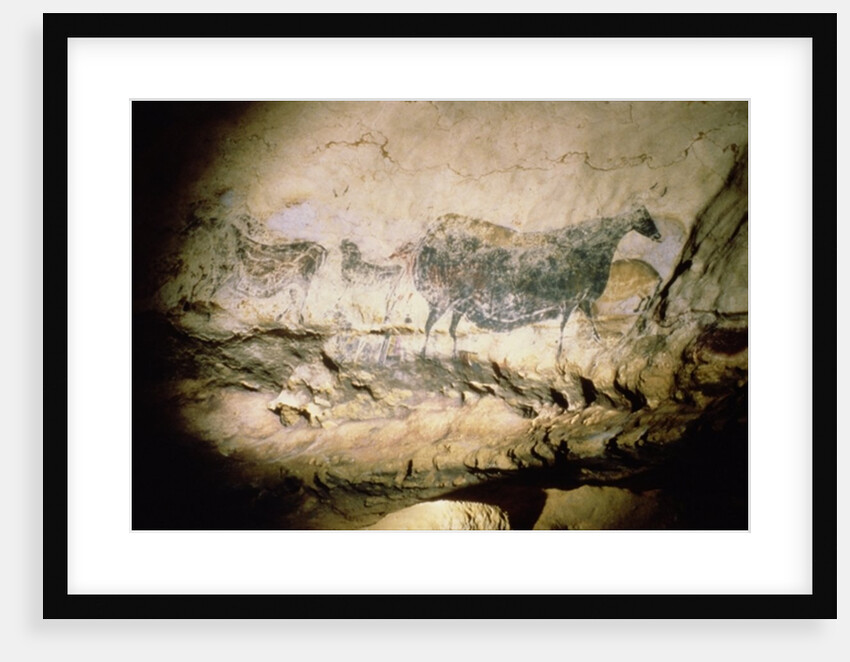 Rock painting of a black cow, c.17000 BC by Anonymous