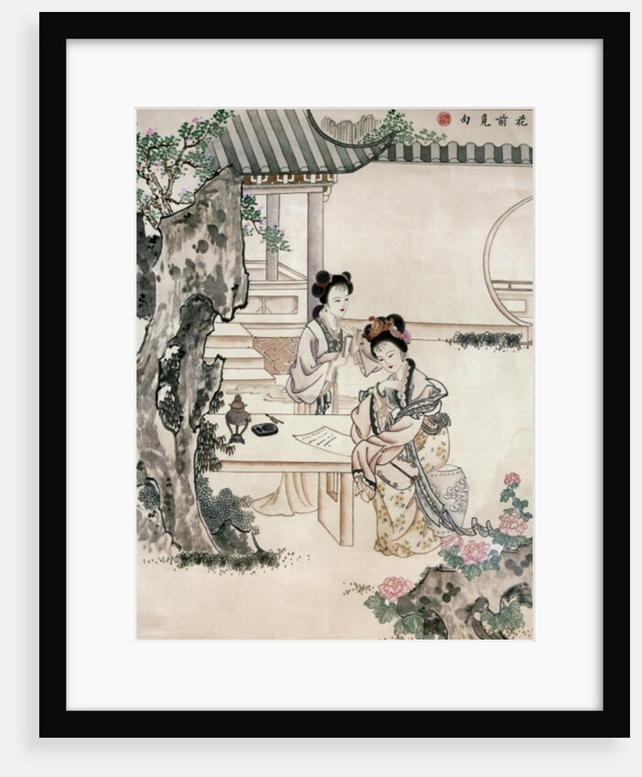 Chinese ladies in a garden by Qing Dynasty Chinese School