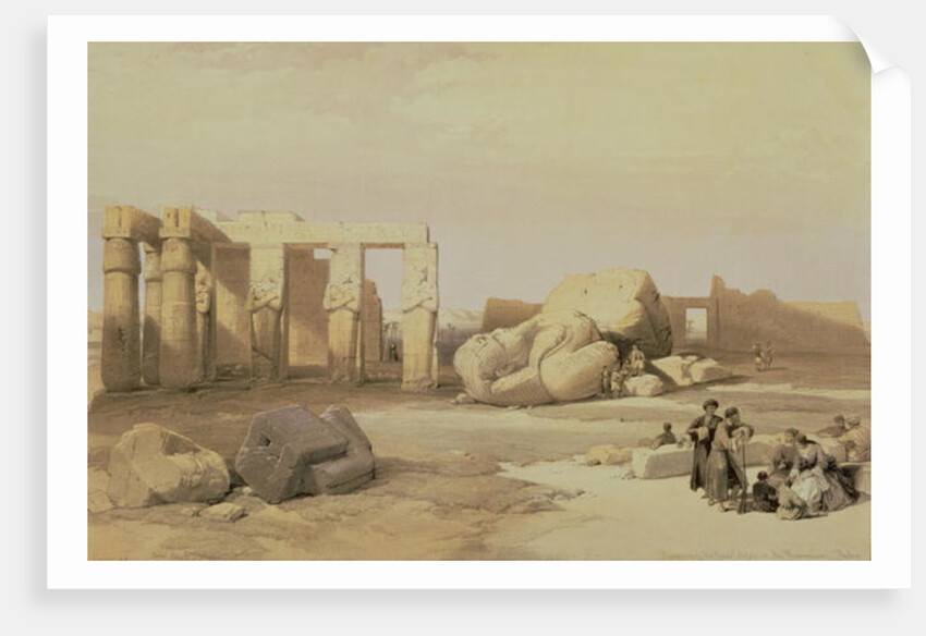 Fragments of the Great Colossus, at the Memnonium, Thebes, 1937 BC by David Roberts