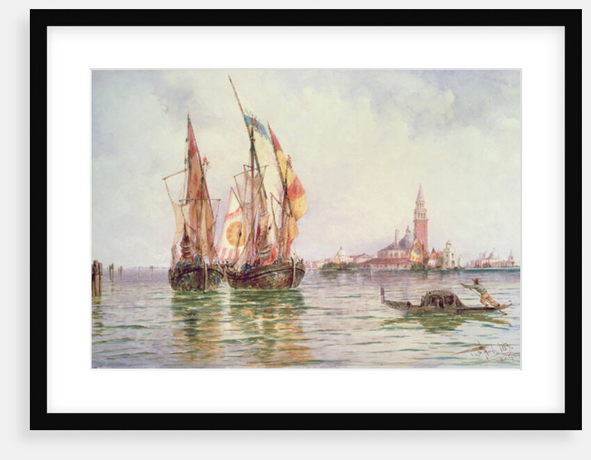 Fishing boats near San Giorgio Maggiore, Venice by Thomas Bush Hardy