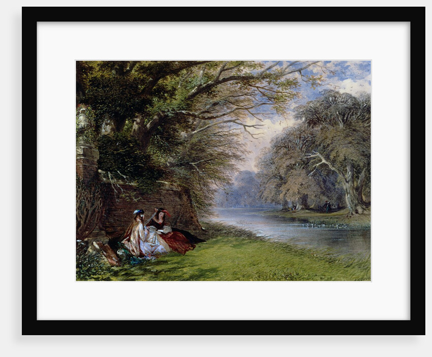 Young ladies by a river by John Edmund Buckley