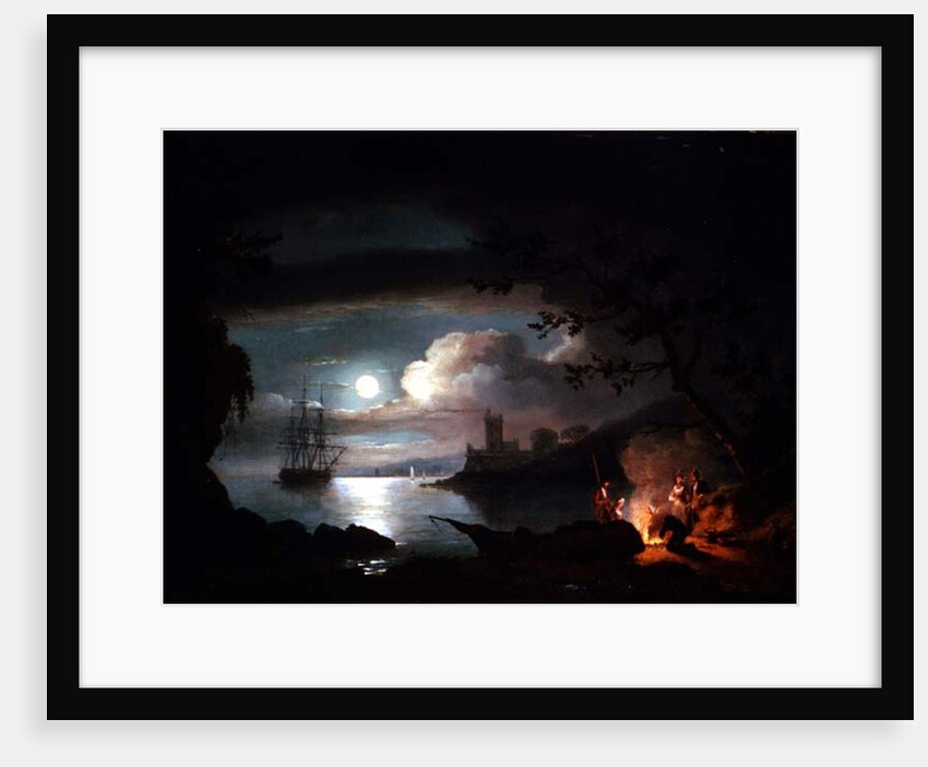 Teignmouth by moonlight by Thomas Luny
