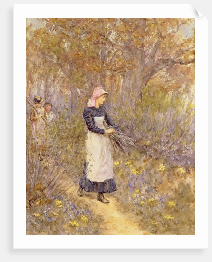 Gathering wood for mother by Helen Allingham
