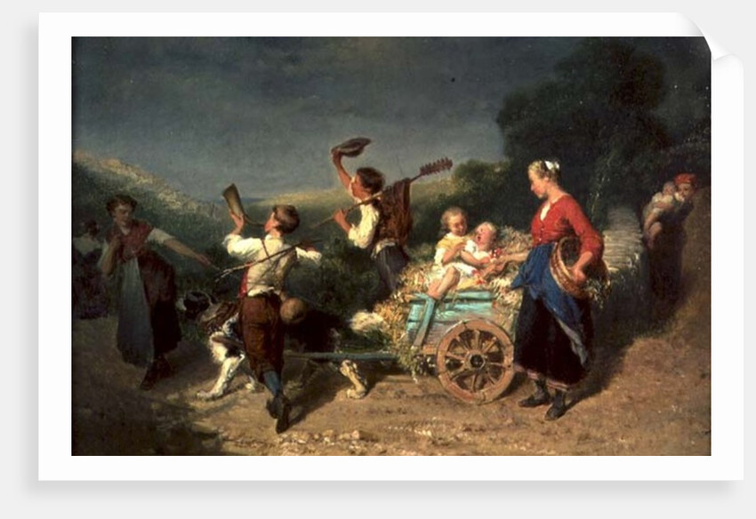 Children with a dog cart by Theodore Gerard