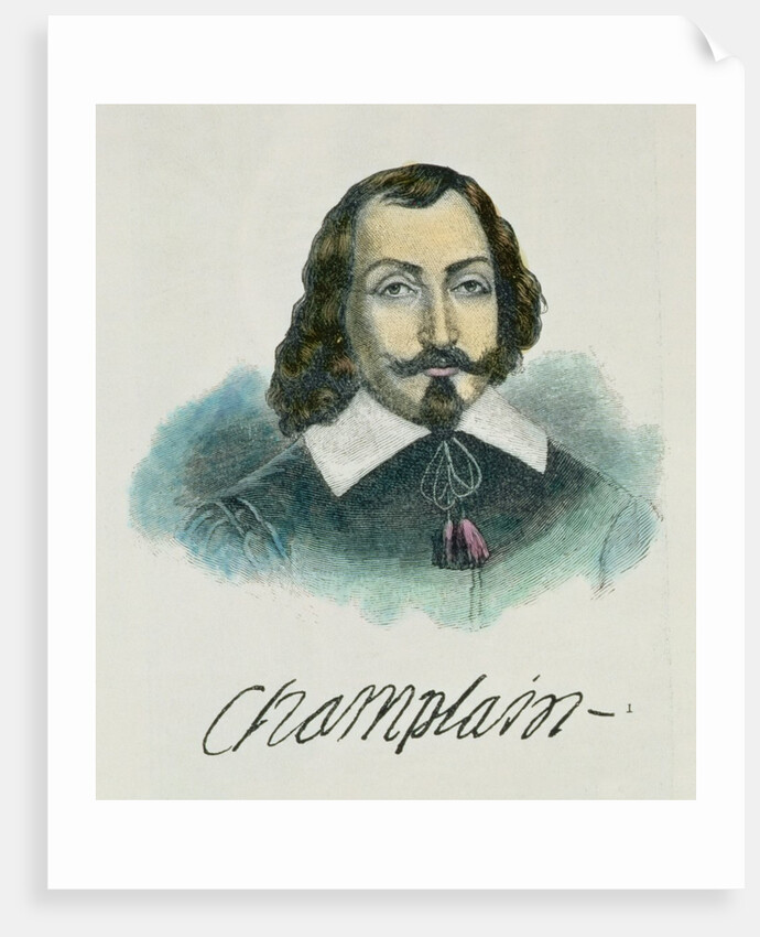 Samuel de Champlain illustration from Volume IV of 'Narrative and Critical History of America', 1886 by English School