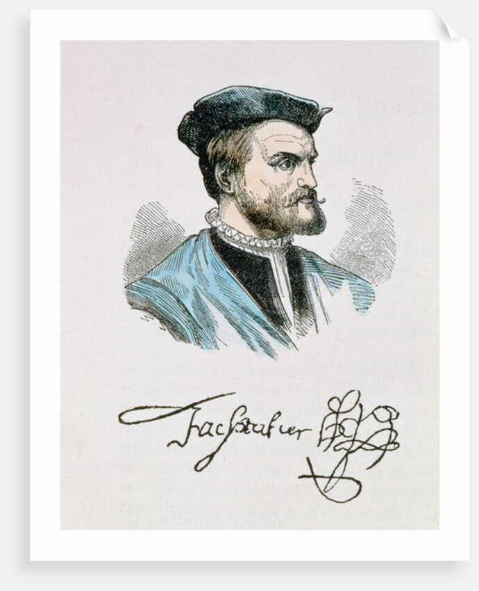 Jacques Cartier illustration from Volume IV of 'Narrative and Critical History of America', 1886 by English School