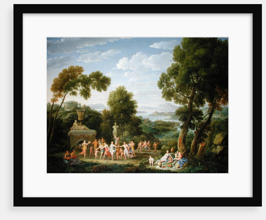 A Wooded Italianate Landscape with Nymphs Dancing, 1728 by Hendrik van Lint