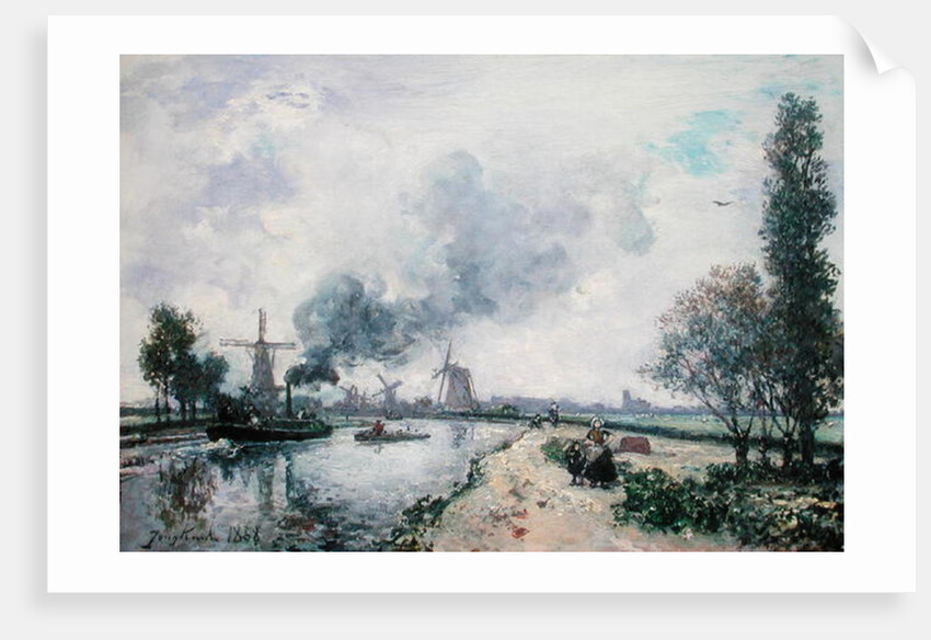 Dutch Landscape with Windmills, 1868 by Johan-Barthold Jongkind