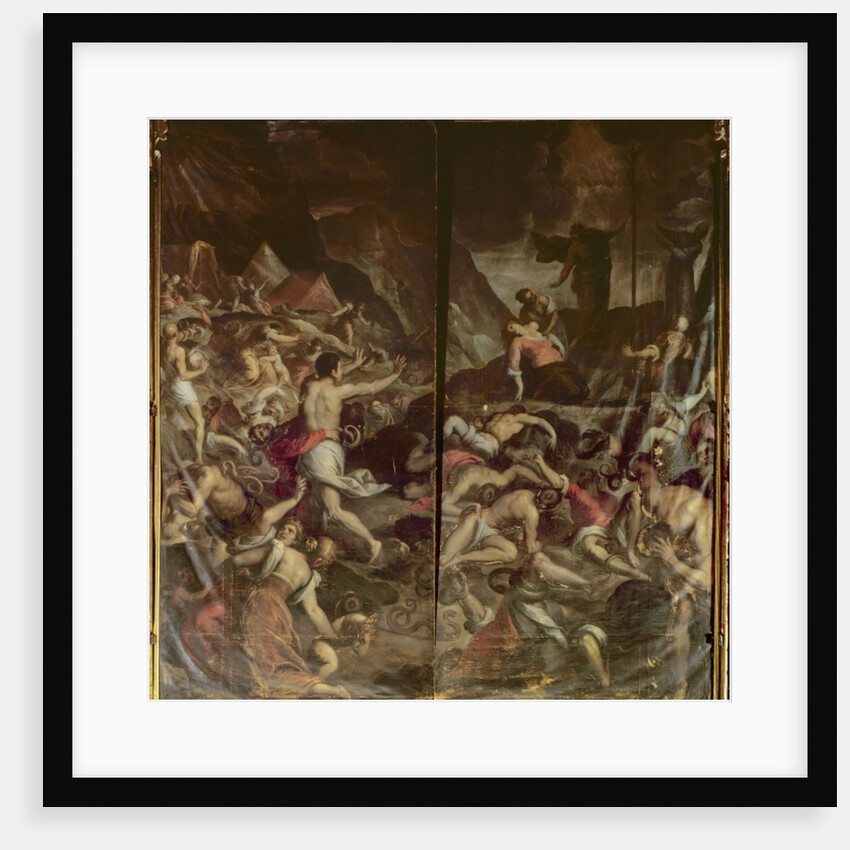 Two organ panel doors depicting the Fiery Serpents infesting the camp of Moses after the death of Aaron, 1600 by Palma Il Giovane (1548-1628)