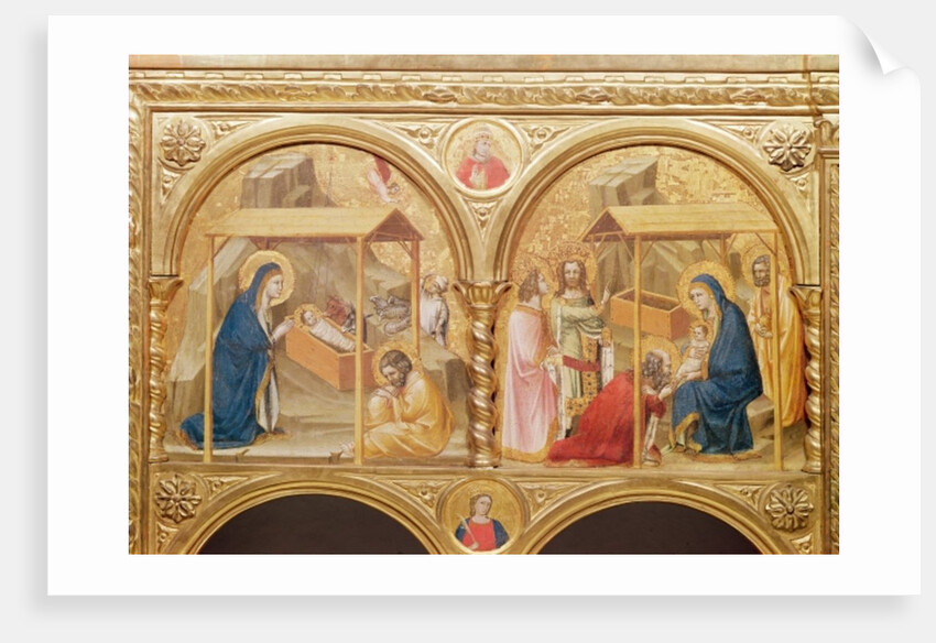 Section of an altar screen with the Nativity and the Adoration of the Magi, 13th century by Anonymous Anonymous