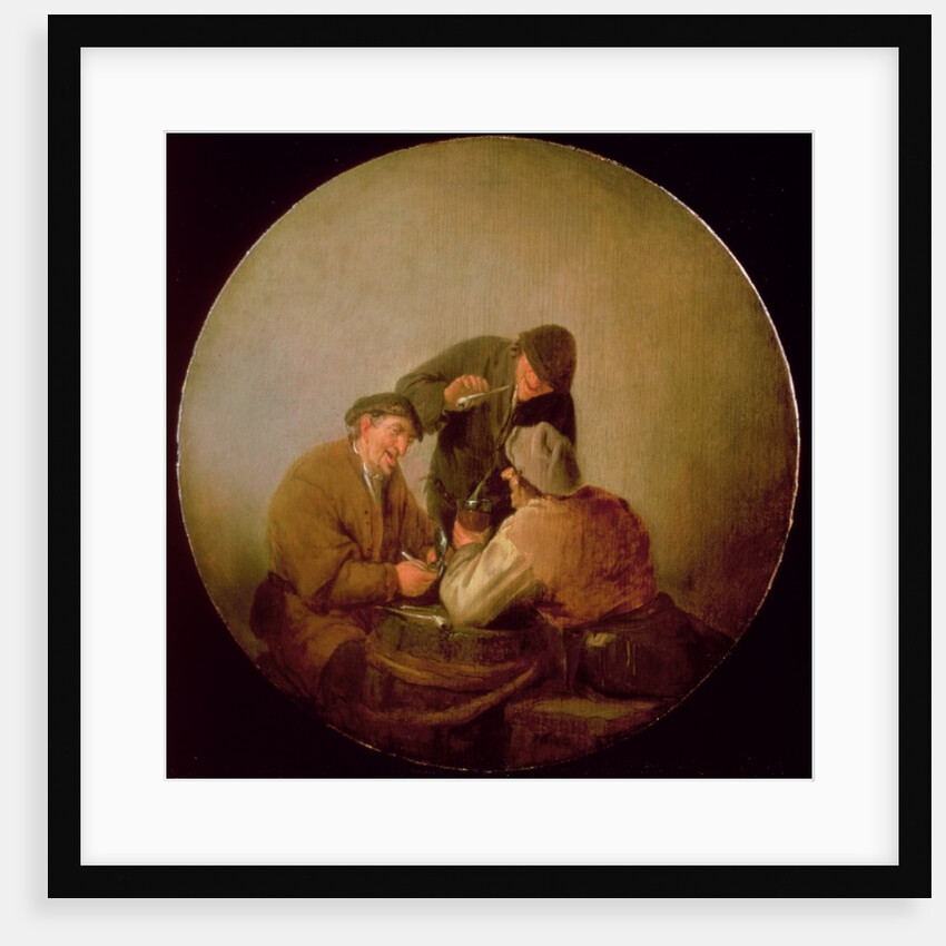 Three Peasants Drinking and Smoking in an Interior by Adriaen Jansz. van Ostade