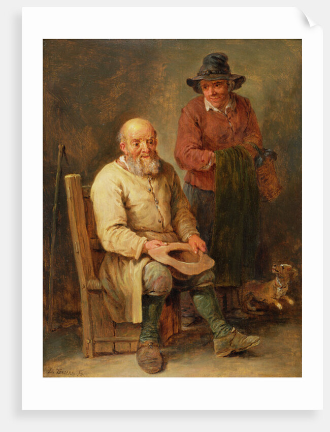 A man seated with a woman by his side and a dog at their feet, 17th century by David the Younger Teniers