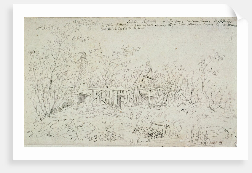 A ruined cottage at Capel, Suffolk, 1796 by John Constable