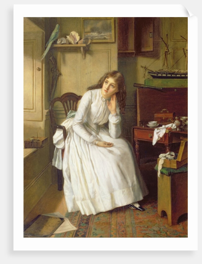 Flo Dombey in Captain Cuttle's Parlour by William Maw Egley