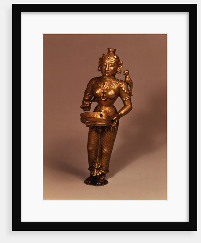 Lamp in the form of Goddess of Fortune, South Indian, early 19th century by Indian School