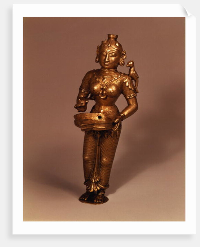Lamp in the form of Goddess of Fortune, South Indian, early 19th century by Indian School