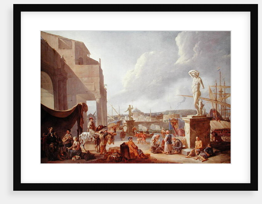 Italian Harbour by Johannes Lingelbach