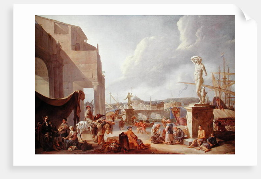 Italian Harbour by Johannes Lingelbach