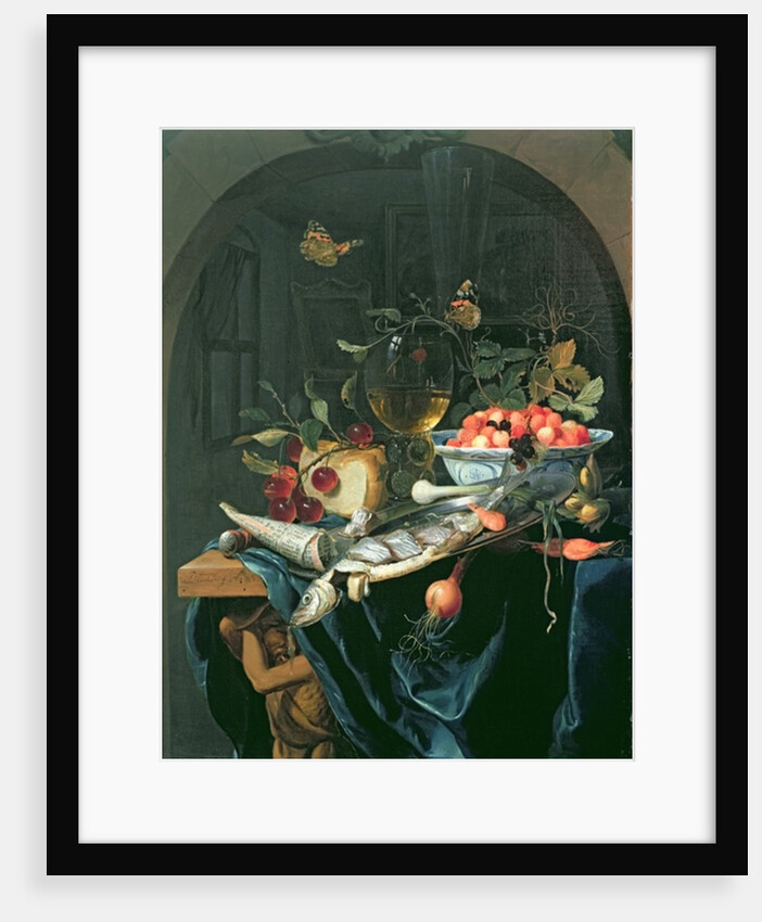 Still Life with Fish Platter by Jan Mortel