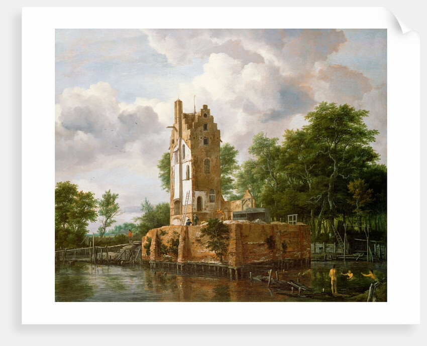 View of Kostverloren Castle on the Amstel by Jacob Isaaksz. or Isaacksz. van Ruisdael