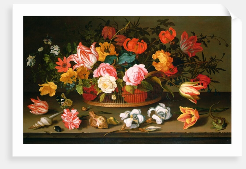 Basket of flowers, 1625 by Balthasar van der Ast