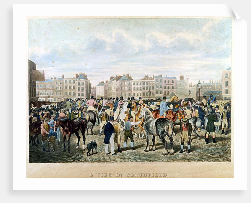 A View in Smithfield engraved by F.C. & C. Lewis by Jacques Laurent Agasse