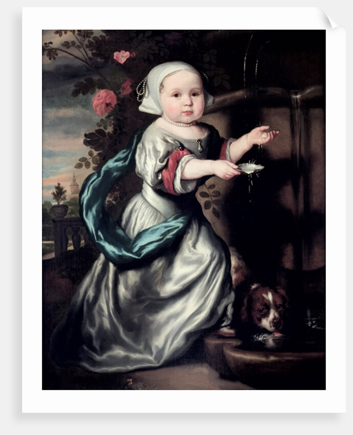 Young girl at a fountain, 1662 by Nicolaes Maes