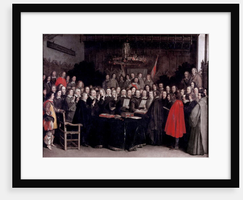 The Swearing of the Oath of Ratification of the Treaty of Münster, 1648 by Gerard ter Borch or Terborch