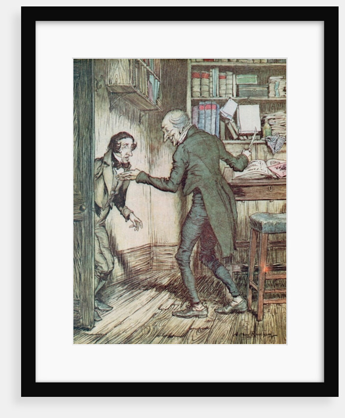 Scrooge and Bob Cratchit by Arthur Rackham
