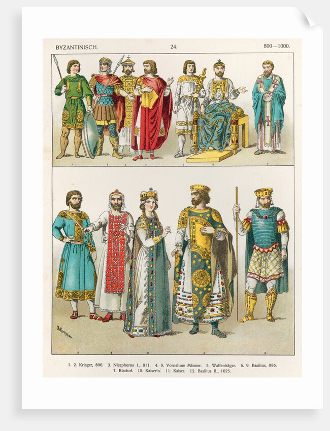 Dress at the Byzantine Court, 800-1000 by Albert Kretschmer