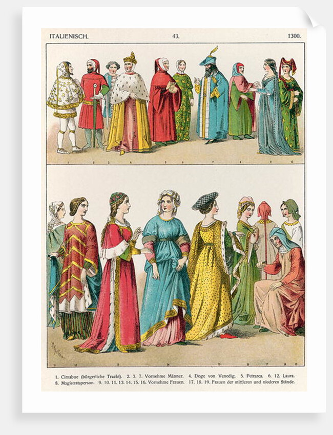 Italian Dress, c.1300 by Albert Kretschmer