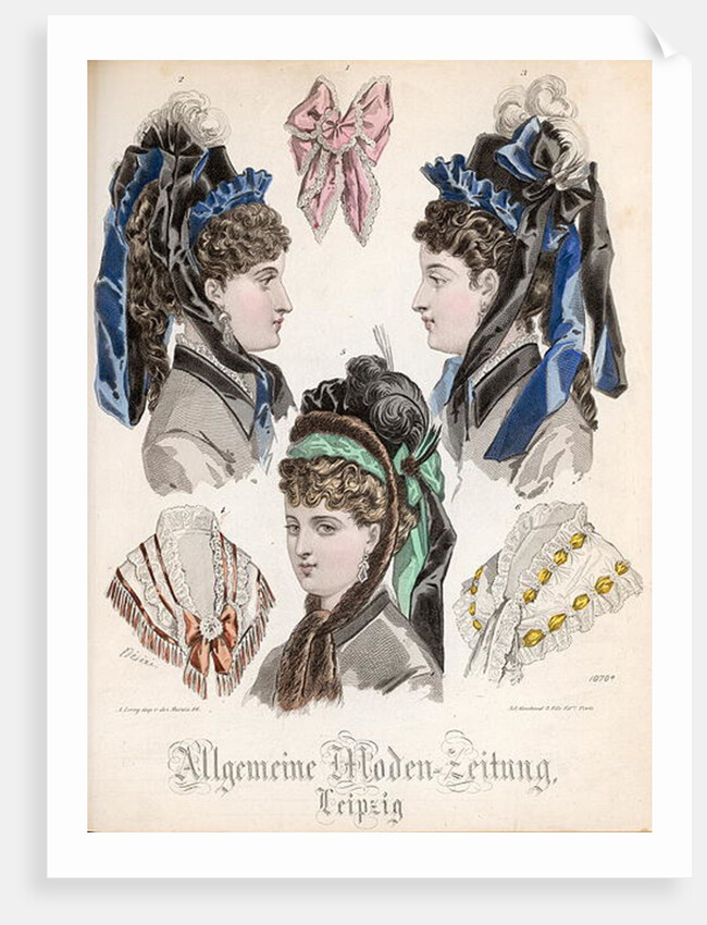 Fashion plate from the 'Allgemeine Moden-Zeitung', Leipzig, 1872 by French School