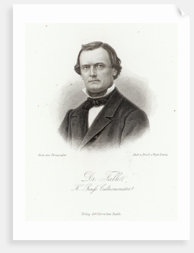 Dr Adalbert Falk in the 'Allgemeine Moden-Zeitung', Leipzig, 1872 by German School