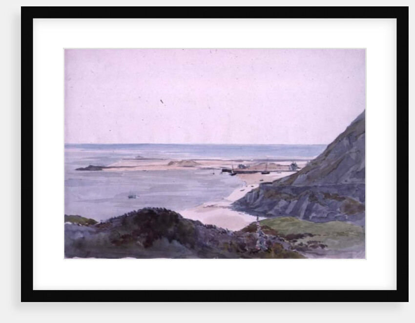 A coast scene with a harbour by John Absolon