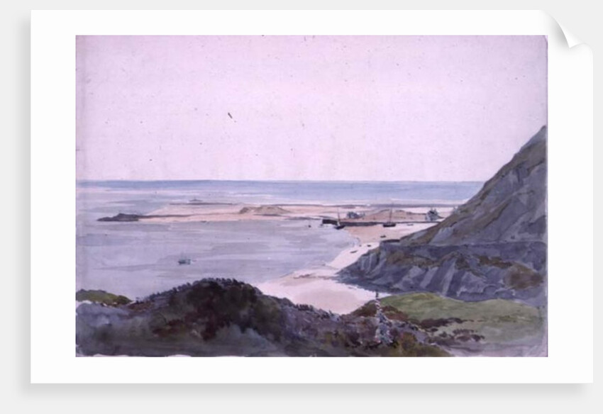 A coast scene with a harbour by John Absolon