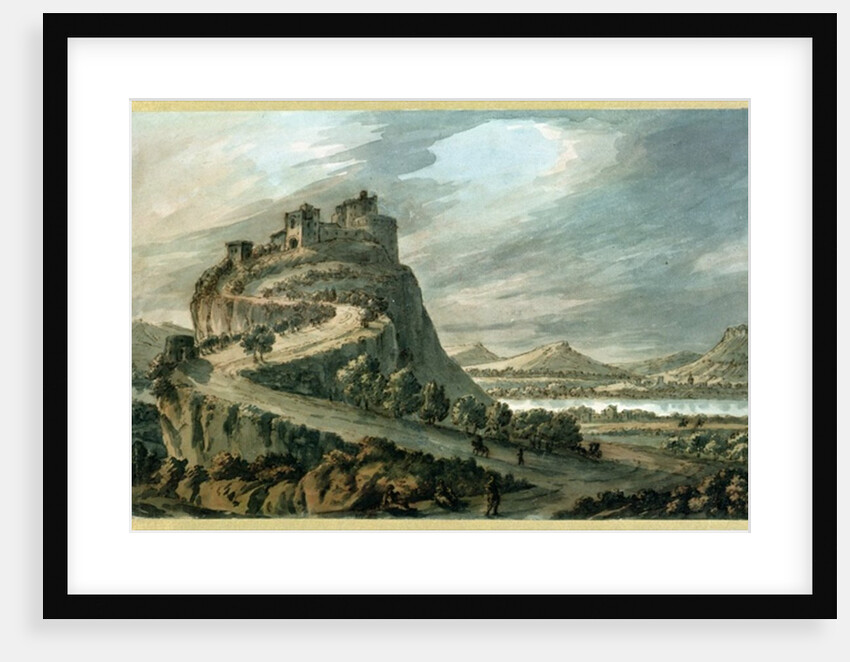 Rocky landscape with castle by Robert Adam