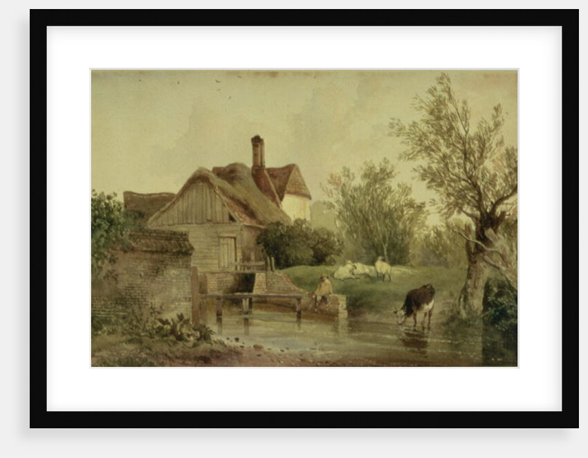 Landscape with a cottage by Joseph William Allen